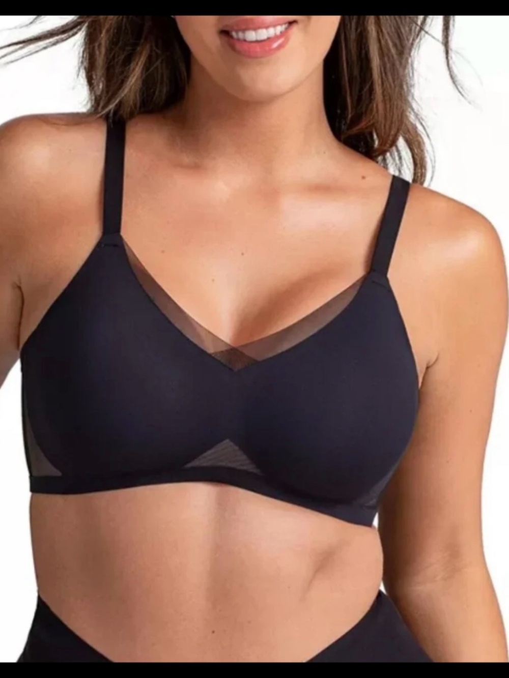 NWT Honeylove Liftwear Crossover Bra Black 36 D/DD